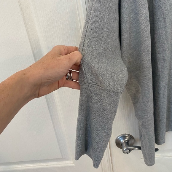 Lauren Moshi Record Eye Oversized Gray Sweatshirt Size XS Boyfriend Casual - Picture 6 of 7